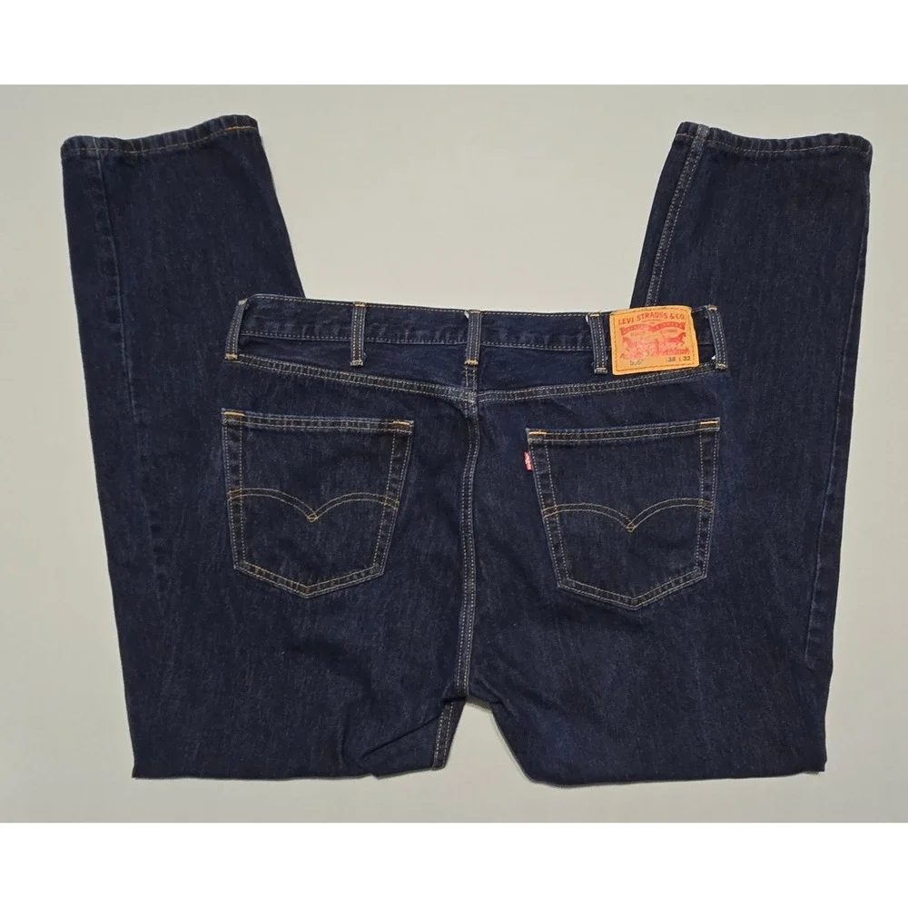 Levi's 505 Jeans‎ Mens 38x32 Dark Wash Straight Leg Regular Fit Denim